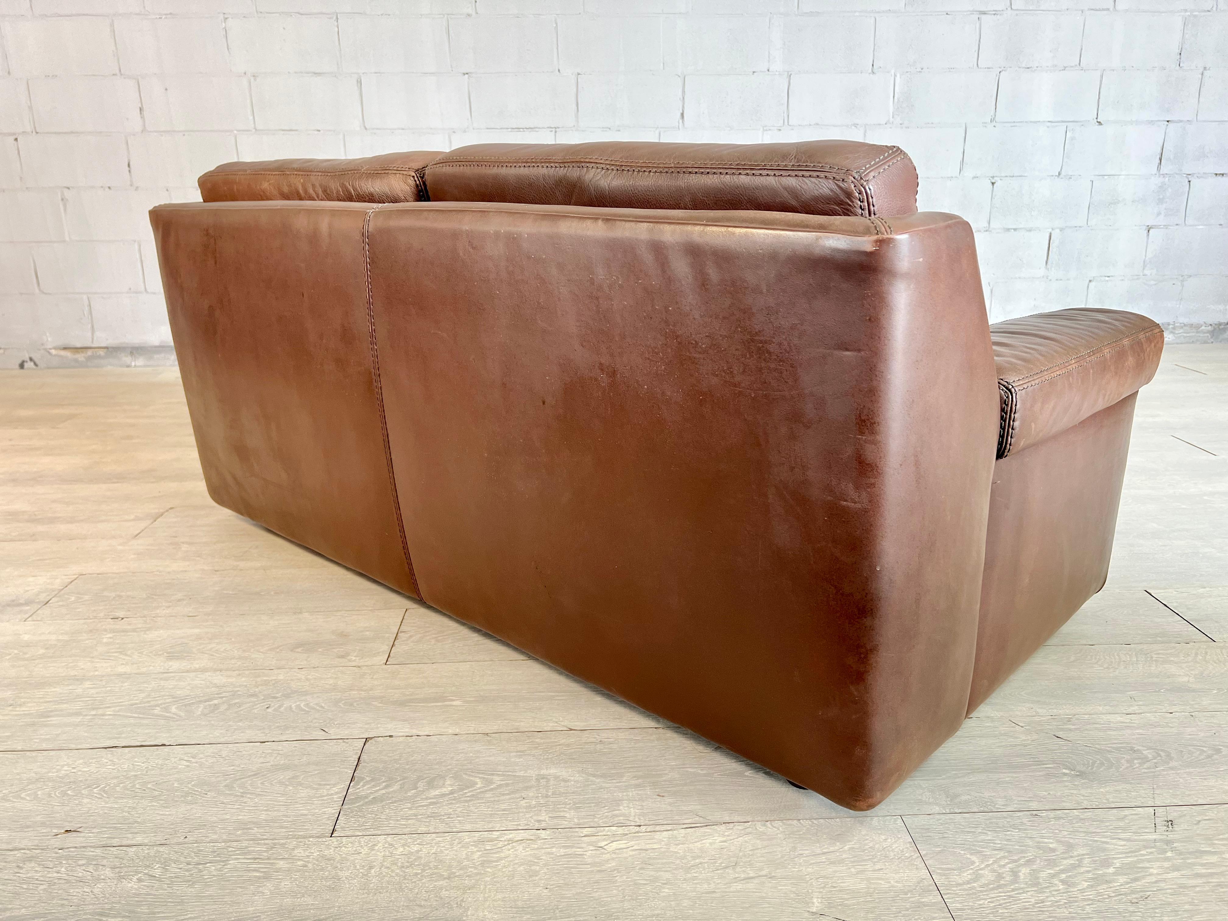 Originales modernes Vintage-Sofa aus cognacfarbenem Leder von Durlet, Belgien, 1970er Jahre im Angebot 5