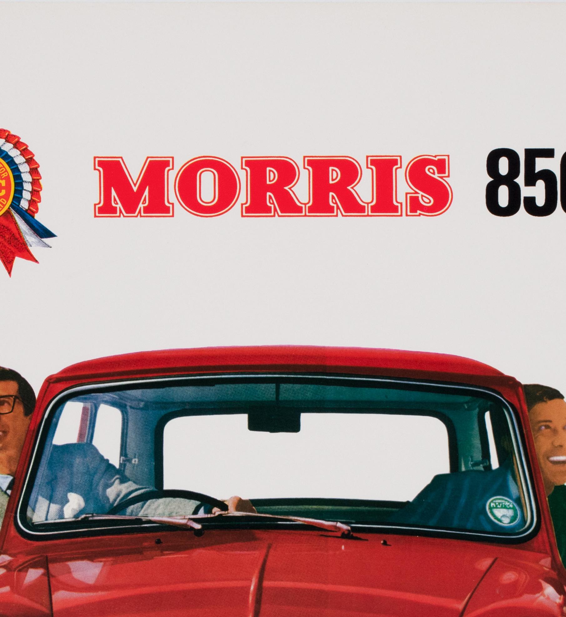 Original Vintage Morris 850, 1960 UK Car Dealer Poster In Excellent Condition For Sale In Bath, Somerset