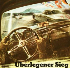 Original Vintage Motor Sport Advertising Poster Mercedes Benz Nurburgring 300SL