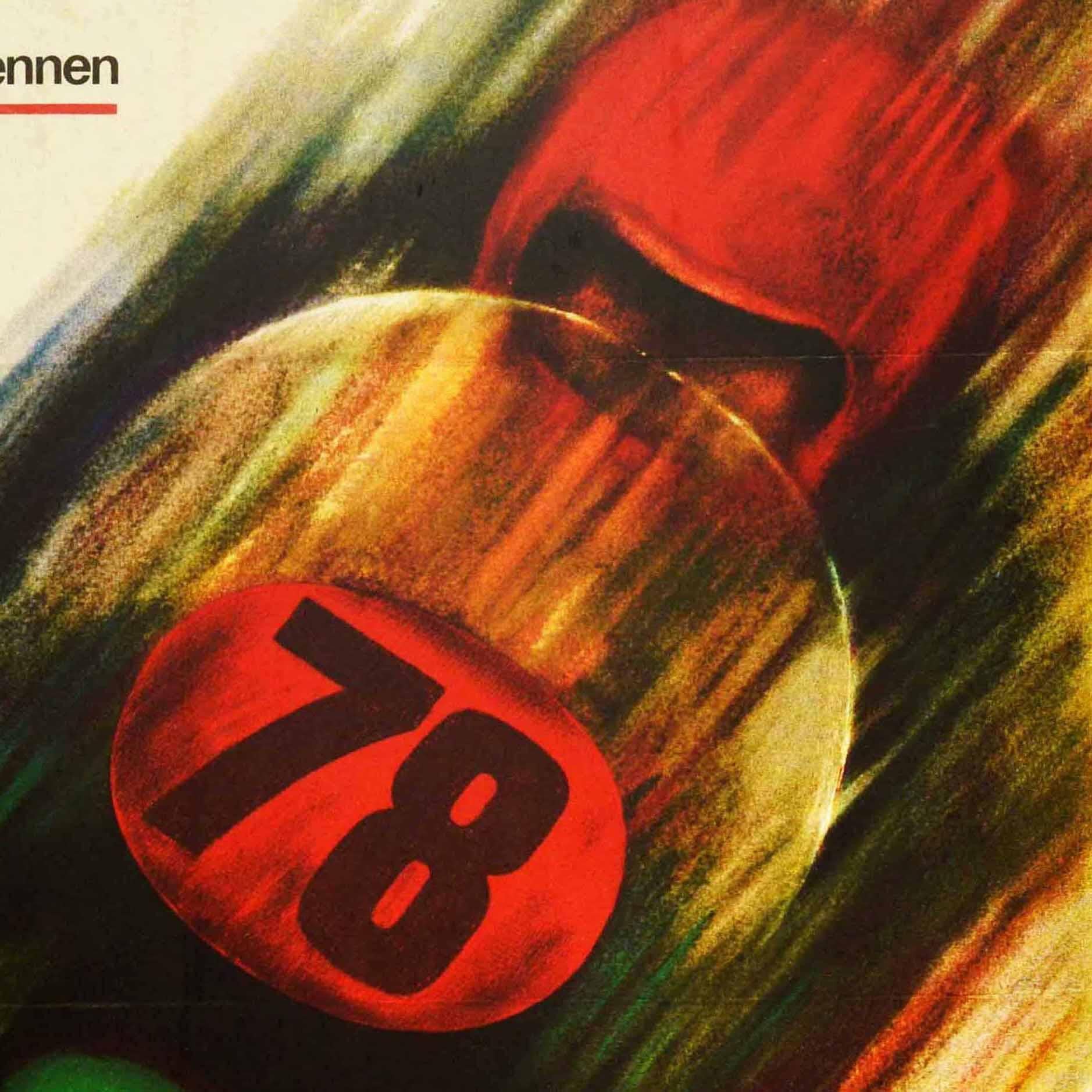 Late 20th Century Original Vintage Motor Sport Poster DDR Motorcycle Race Sachsenring Germany GDR