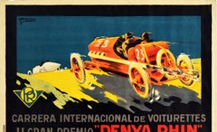 Original Vintage Motor Sport Poster Gran Premio Penya Rhin Grand Prix Car Racing
