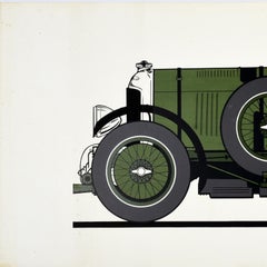 Original Vintage Motorsport Poster Bentley 1929 4 1/2 Litre Racing Car Sport