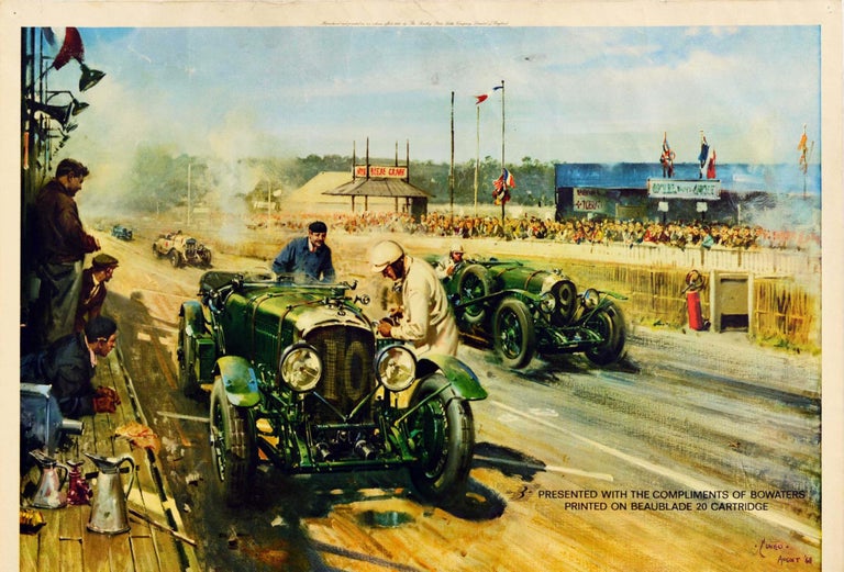 Original Vintage Motorsport Poster Bentleys At Le Mans Classic Racing ...
