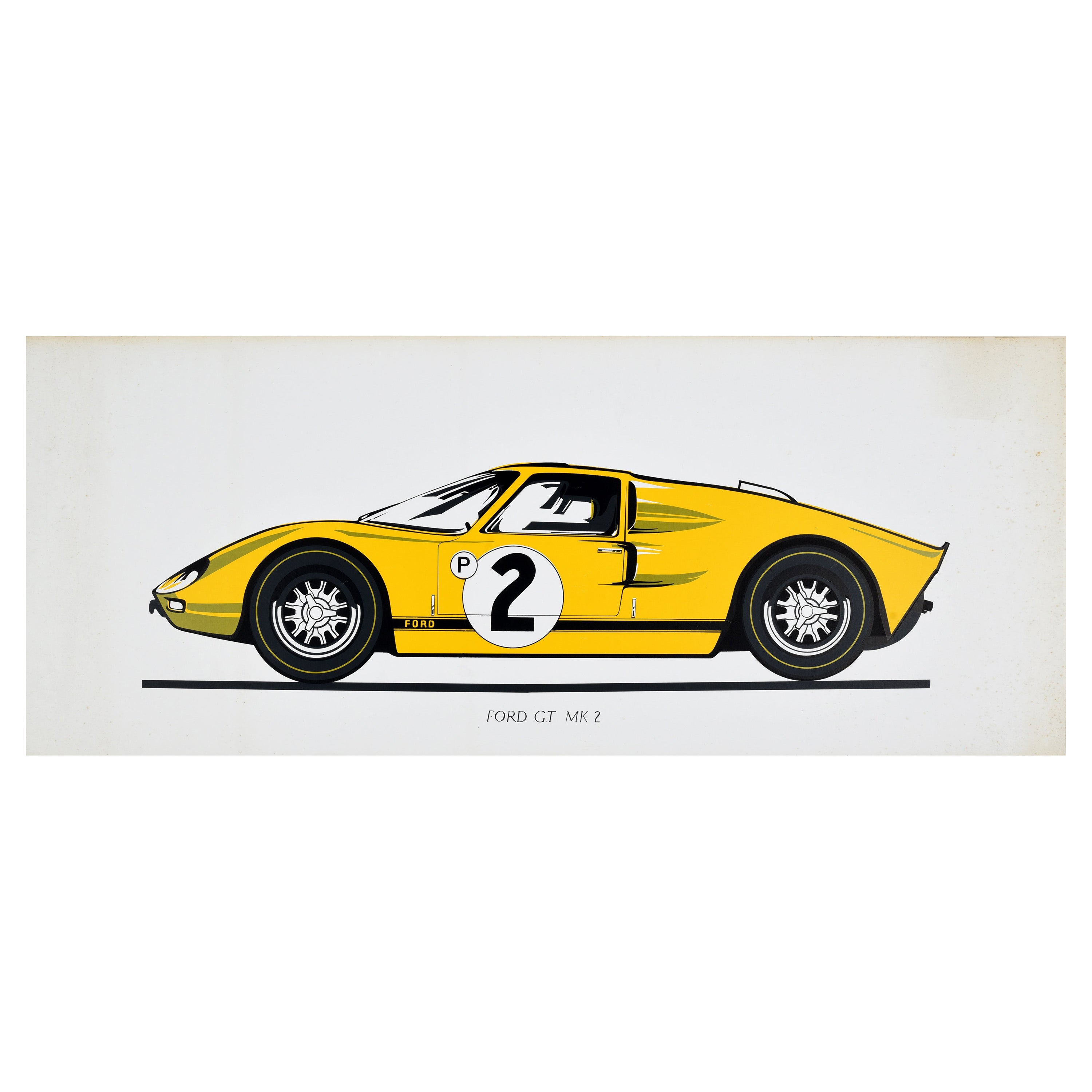 Original Vintage Motorsport Poster Ford GT MK2 Racing Car Automobile Sport