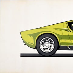 Original Vintage Motorsport Poster Lamborghini Miura Racing Car Automobile Sport