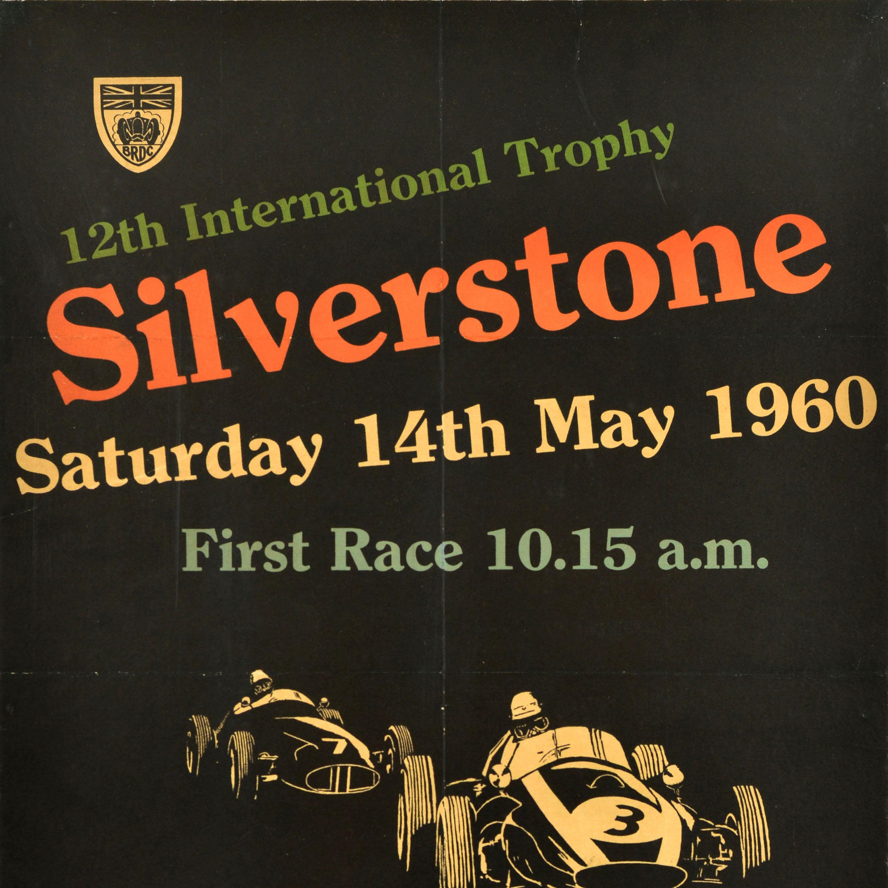 British Original Vintage Motorsport Poster Silverstone International Trophy Meeting F1