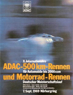 Original Vintage Motorsport Poster X International ADAC 500 Km Race Germany