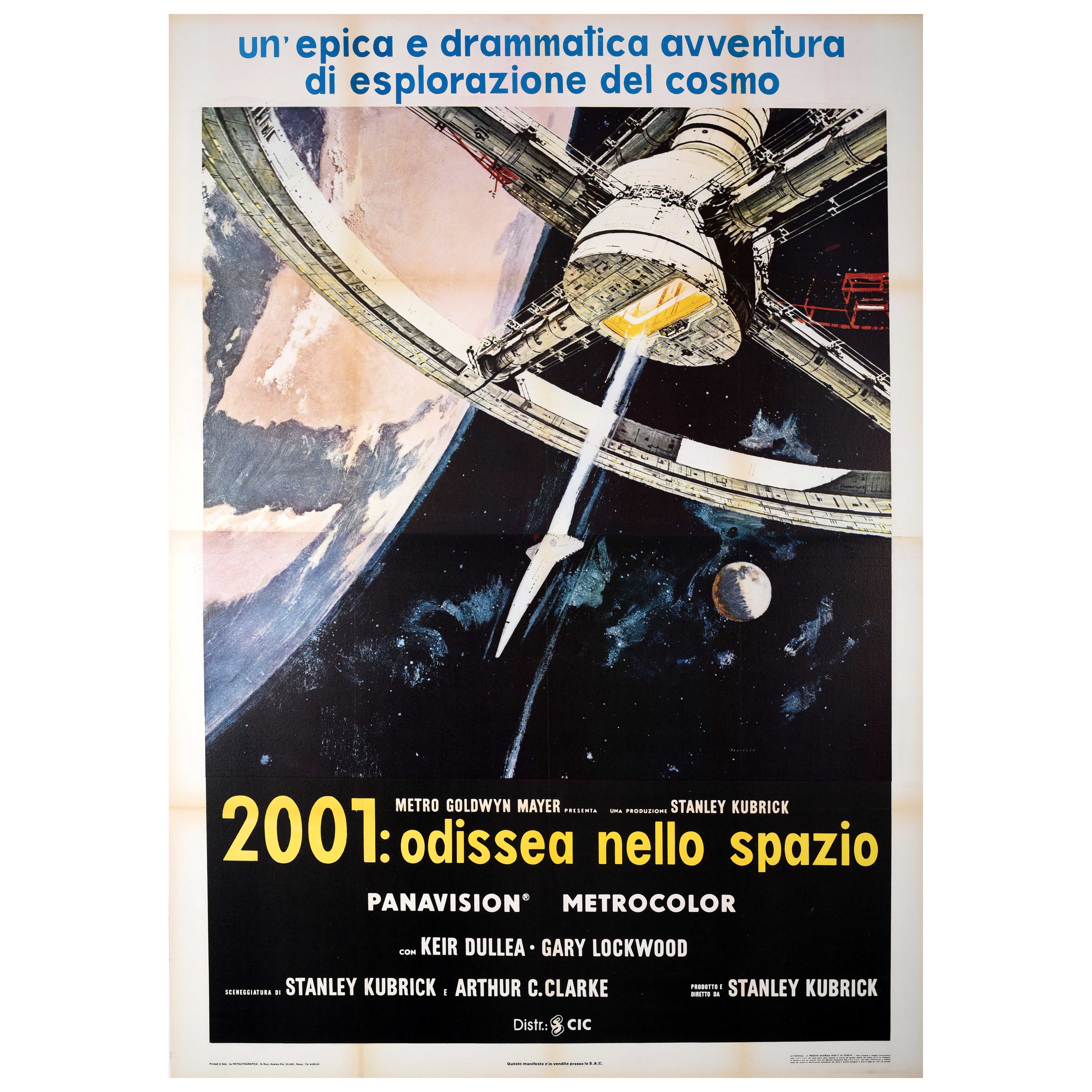 Original Vintage Movie Poster 2001 A Space Odyssey Stanley Kubrick Italian