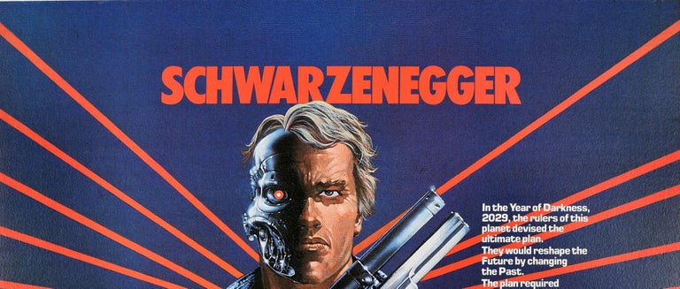 Original Vintage Movie Poster Arnold Schwarzenegger The Terminator Sci Fi Film
