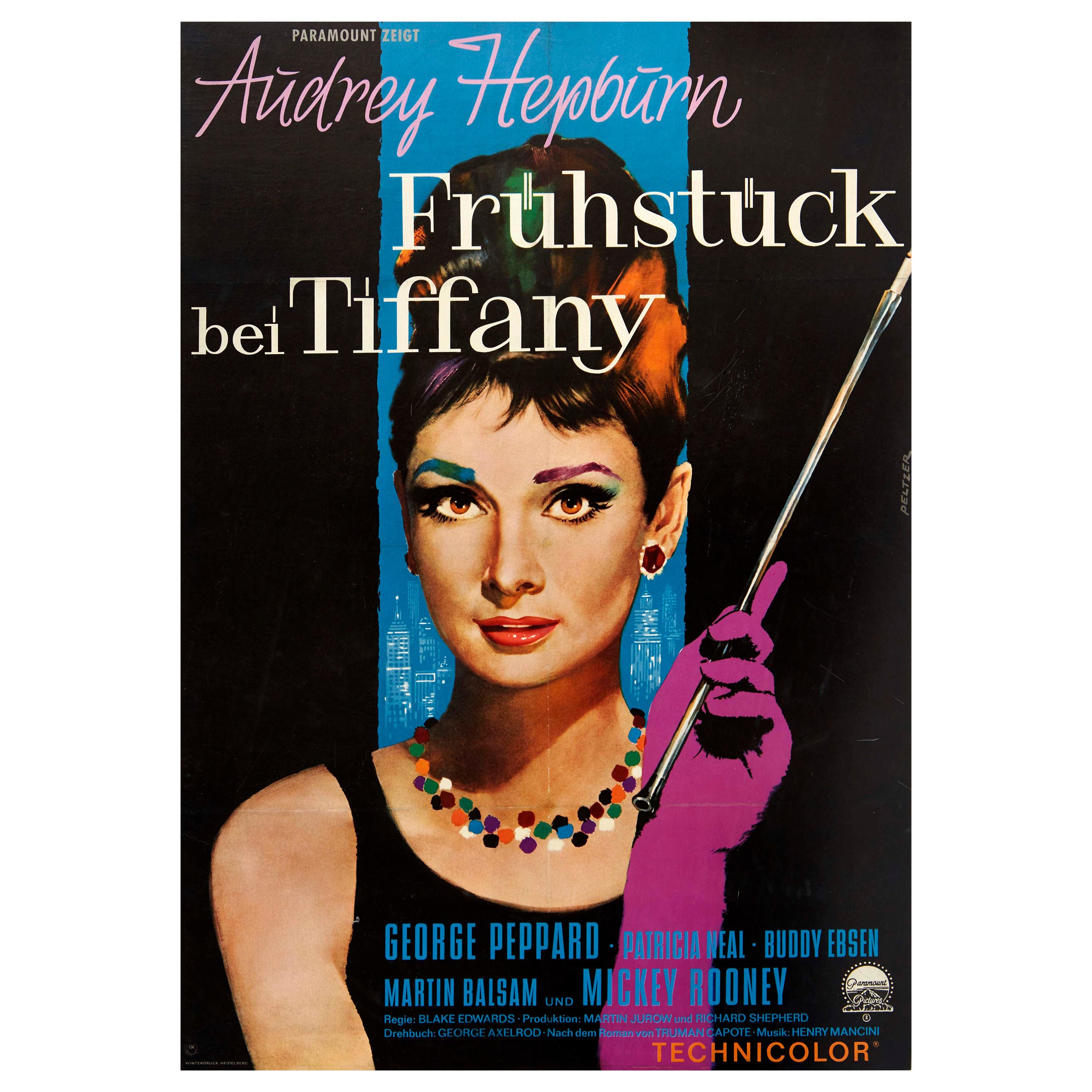 Original Vintage Movie Poster Audrey Hepburn Breakfast At Tiffany's New York  For Sale at 1stDibs