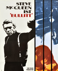 Original Vintage Movie Poster Bullitt Steve McQueen Robert Vaughn German