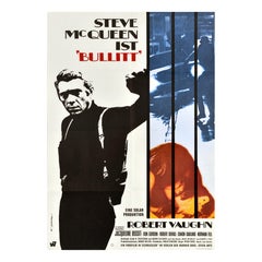 Original Vintage Movie Poster Bullitt Steve McQueen Robert Vaughn German