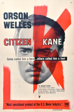 Original Vintage Movie Poster Citizen Kane Orson Welles The Mercury Theatre