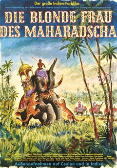 Original Vintage Movie Poster Die Blonde Frau Des Maharadscha Maharajah's Blonde