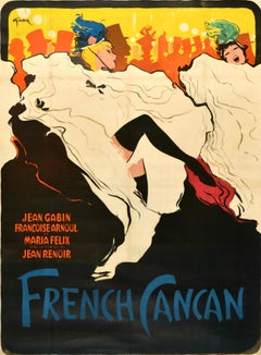 Original Vintage Movie Poster French Can Can Rene Gruau Musical Comedy Drama