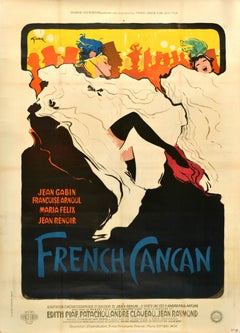 Original Vintage Movie Poster French Can Can Rene Gruau Musical Comedy Drama