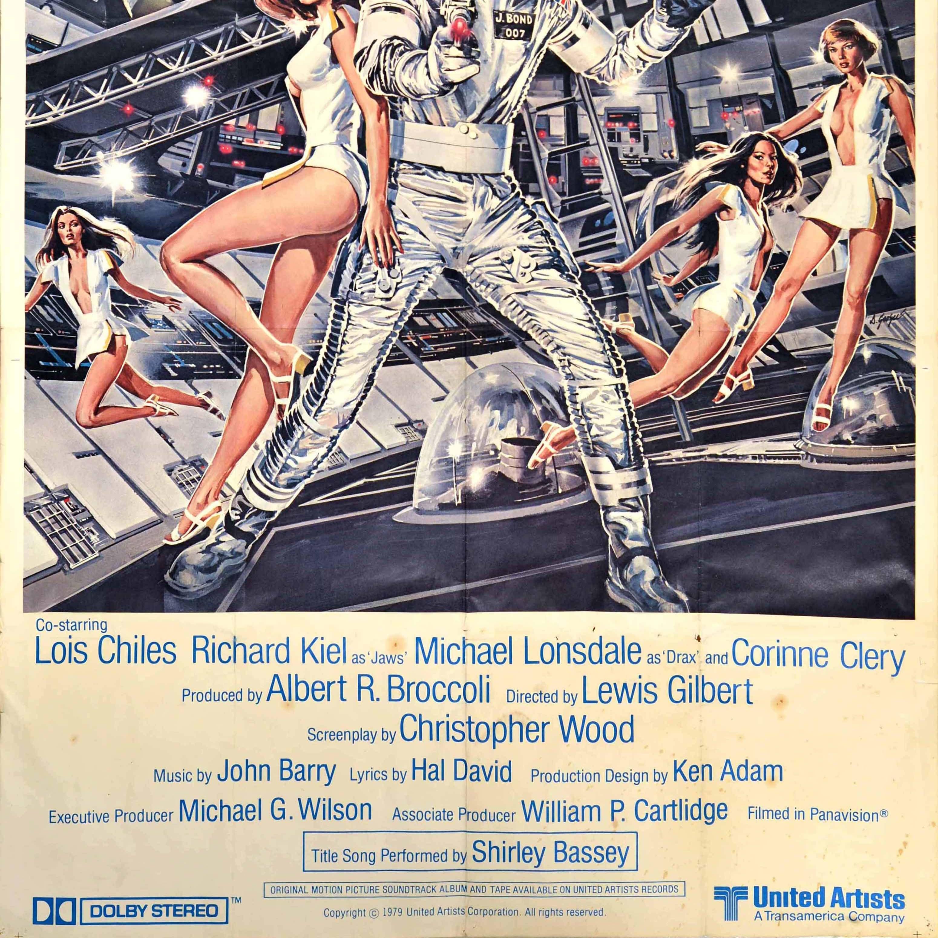 Póster original de época de la película James Bond 007 Moonraker Roger Moore Dan Goozee en Bueno estado para la venta en London, GB