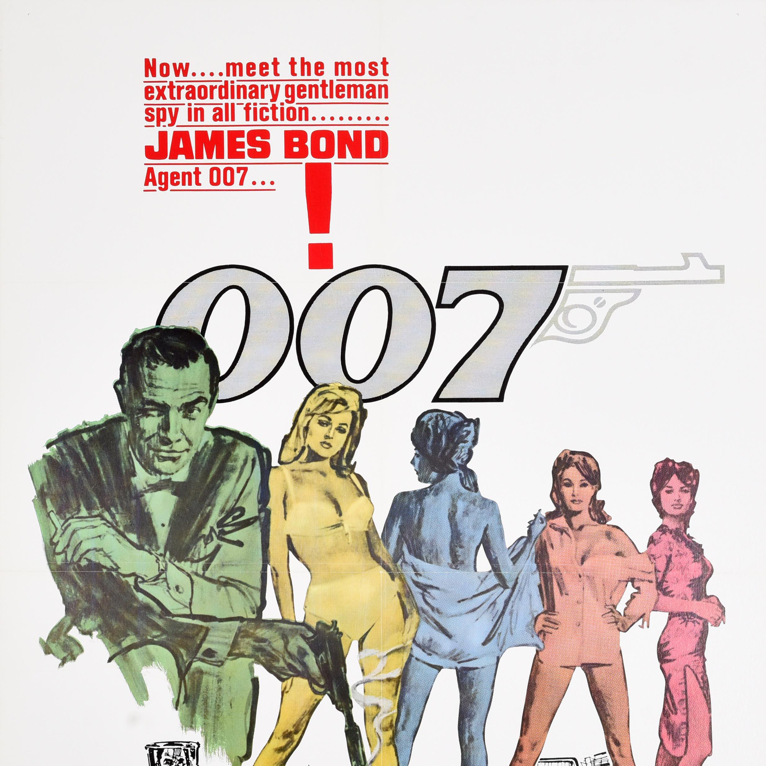 Americano Poster cinematografico originale d'epoca David James Bond Dr No Mitchell Hooks David Mitchell in vendita