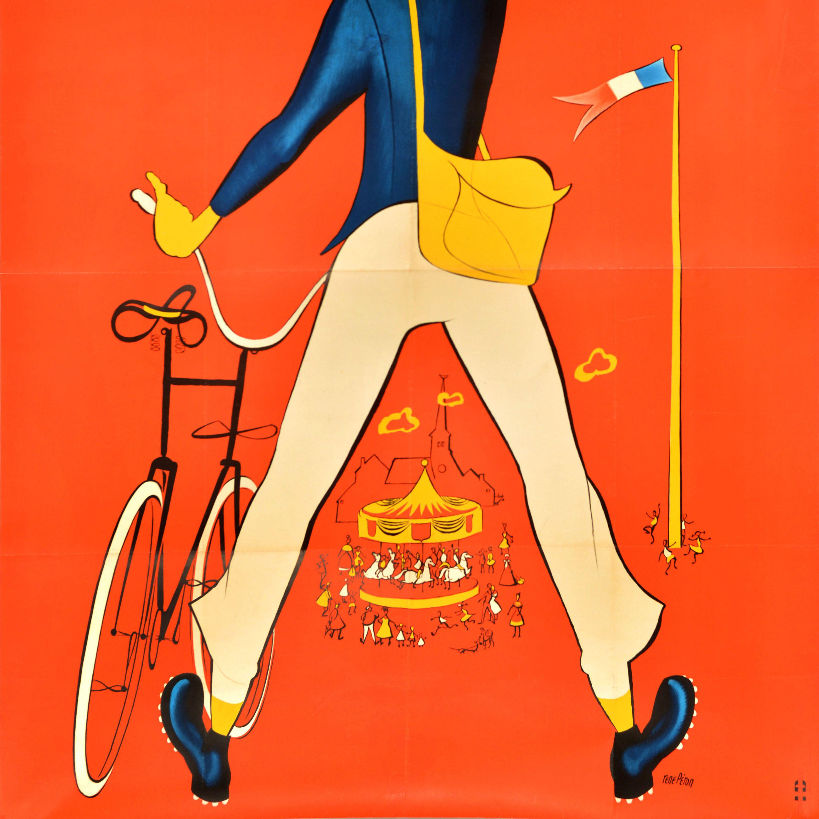 Francese Poster cinematografico originale d'epoca Jour De Fete Il Grande Giorno Jacques Tati Rene Peron in vendita
