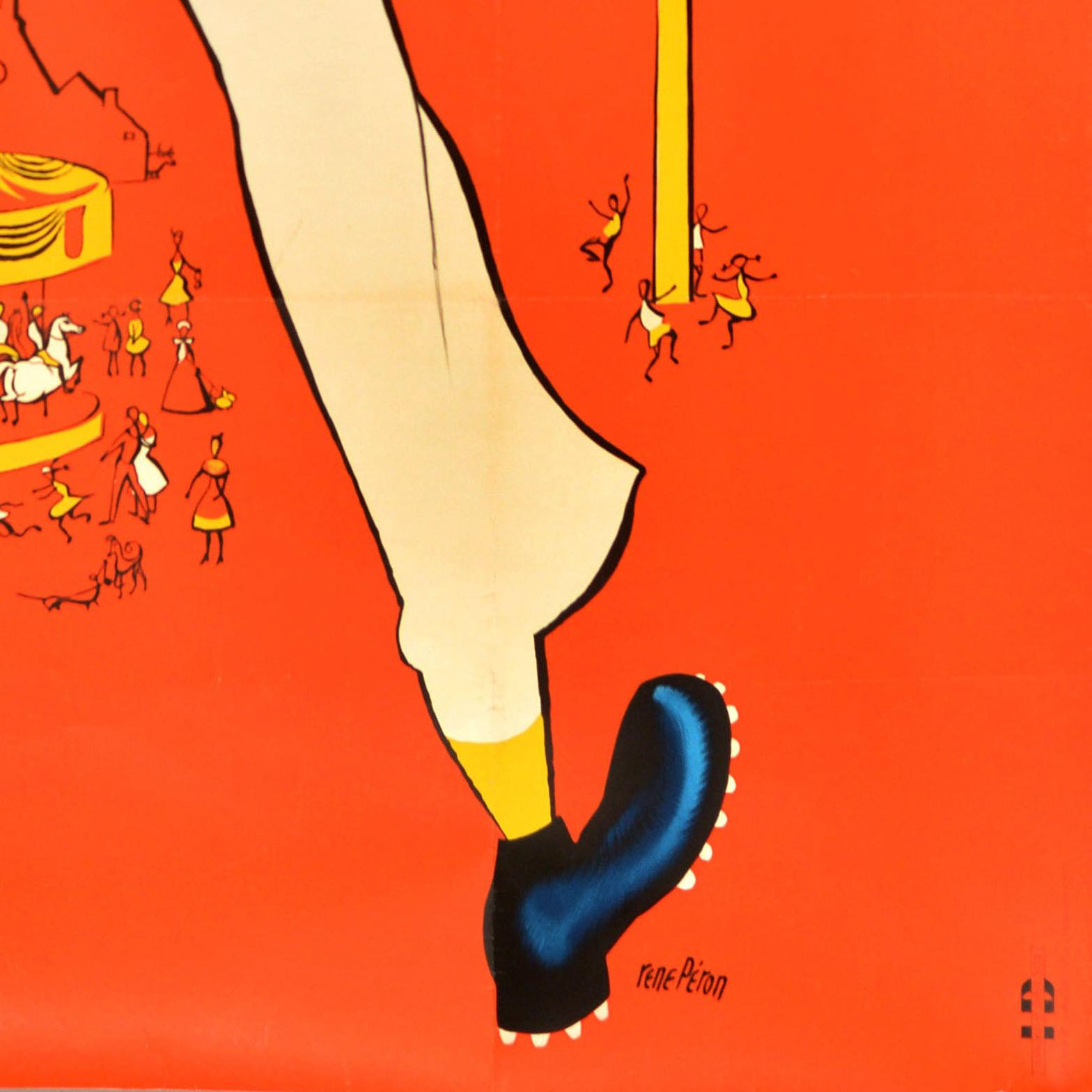 Metà XX secolo Poster cinematografico originale d'epoca Jour De Fete Il Grande Giorno Jacques Tati Rene Peron in vendita