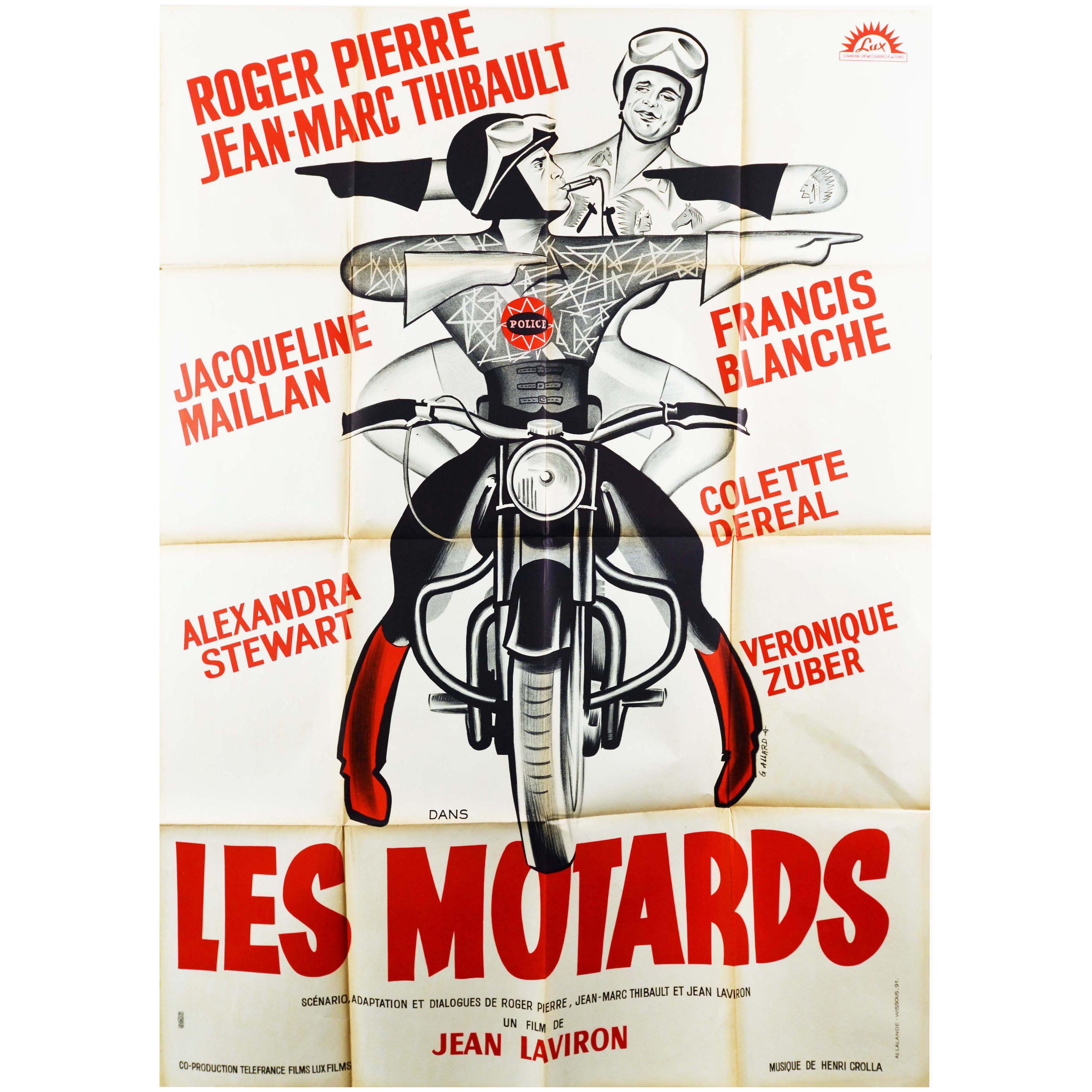 Original Vintage-Filmplakat Les Motards, „The Motorrad Cops“, Französischer Komödiefilm