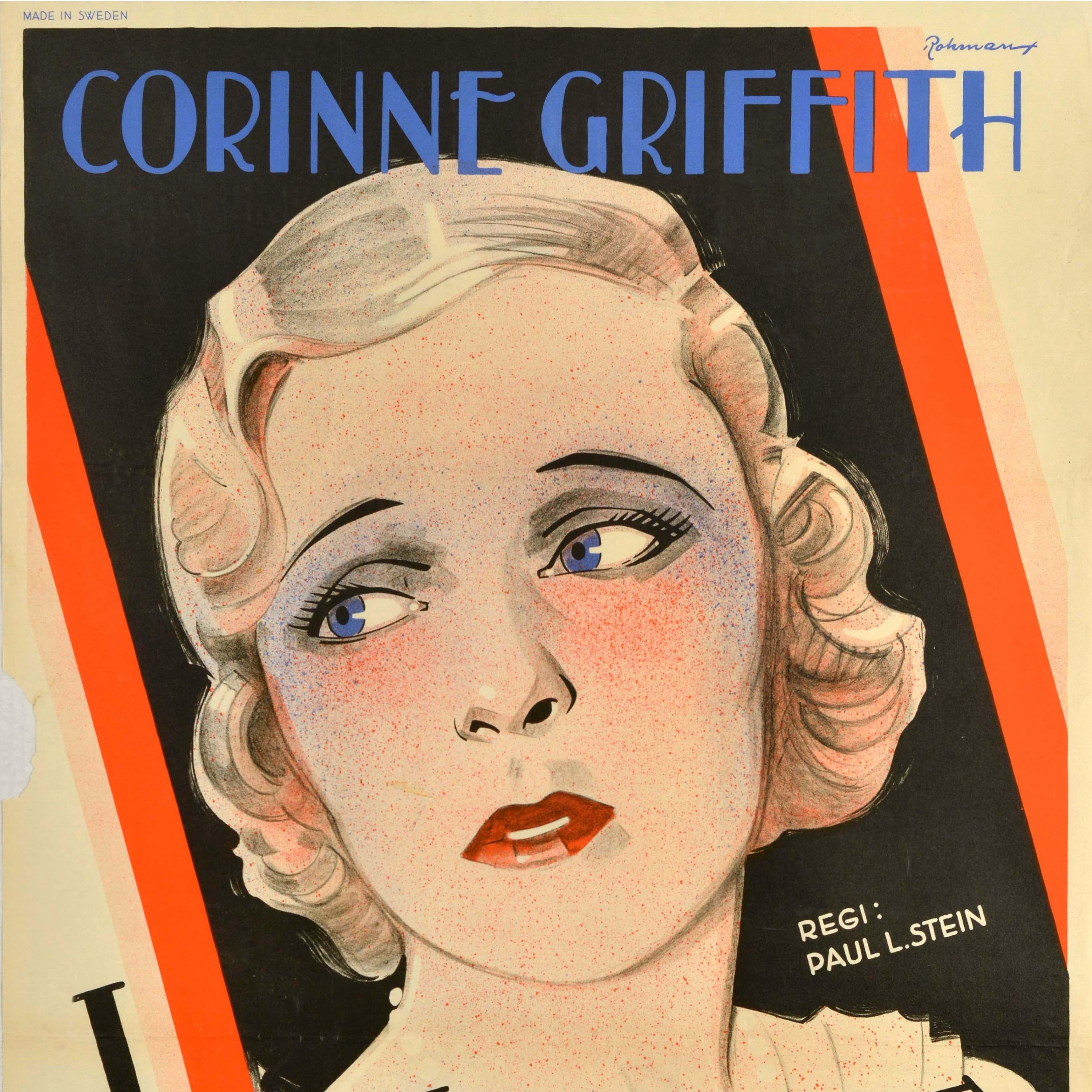 Cartel de cine original de época Lily Christine Corinne Griffith Príncipe de Gales Sueco en venta