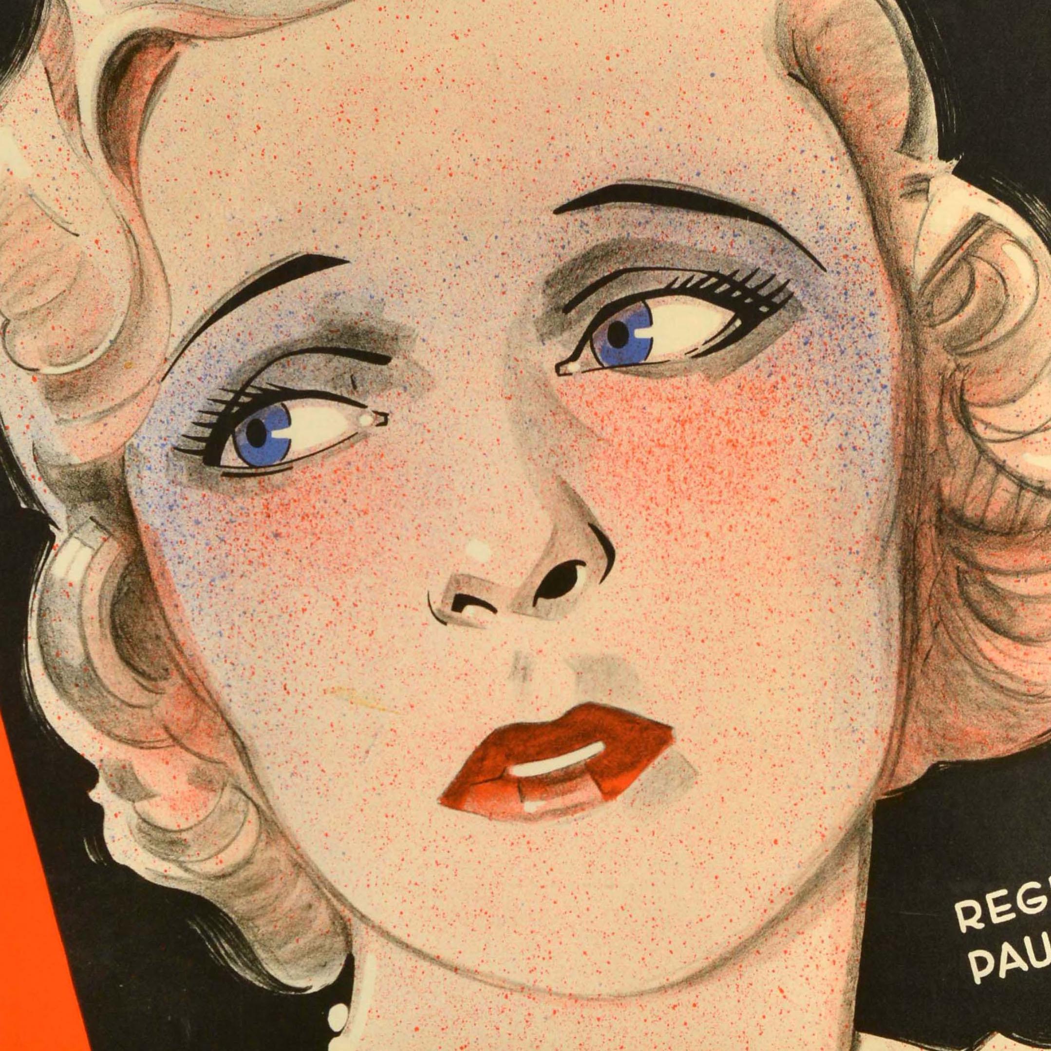 Cartel de cine original de época Lily Christine Corinne Griffith Príncipe de Gales mediados del siglo XX en venta