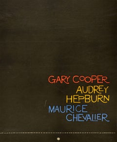 Original Vintage Movie Poster Love In The Afternoon Gary Cooper Audrey Hepburn