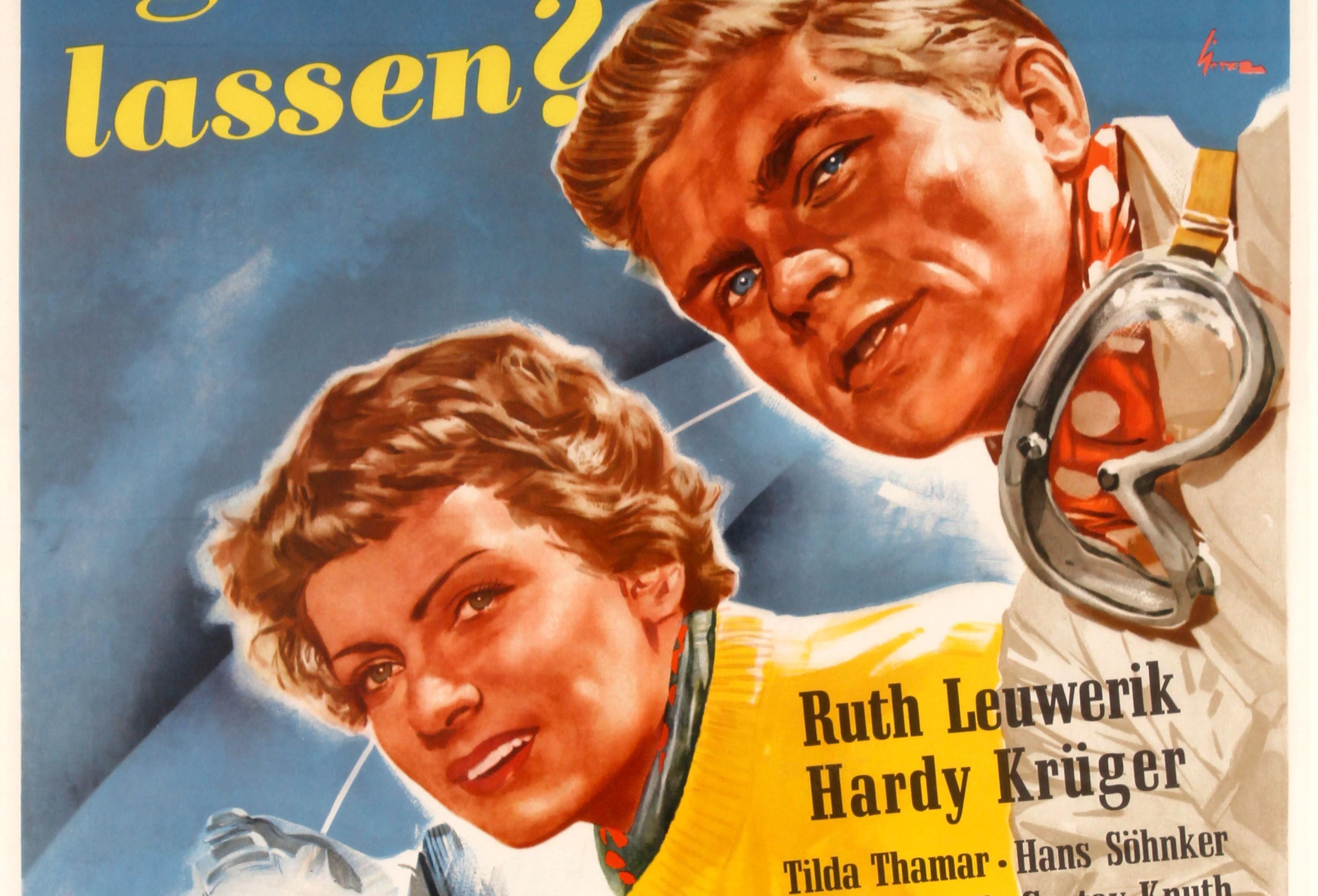 German Original Vintage Movie Poster Muss Man Sich Gleich Scheiden Lassen ft Car Racing