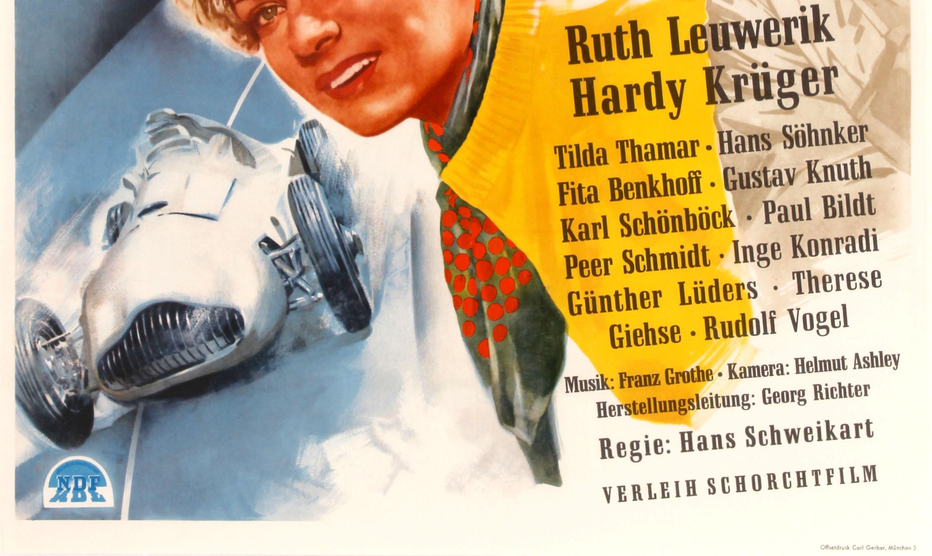 Original Vintage Movie Poster Muss Man Sich Gleich Scheiden Lassen ft Car Racing In Good Condition In London, GB