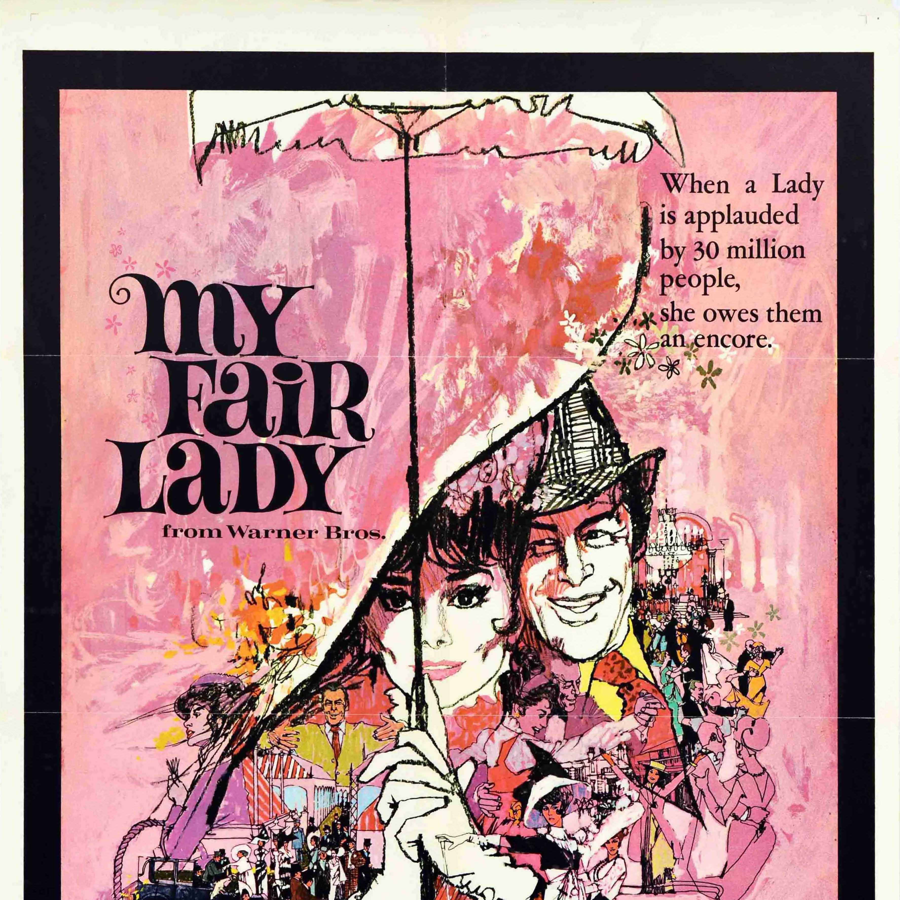 Cartel Original Vintage My Fair Lady Hepburn Harrison Comedia Musical Arte Estadounidense en venta