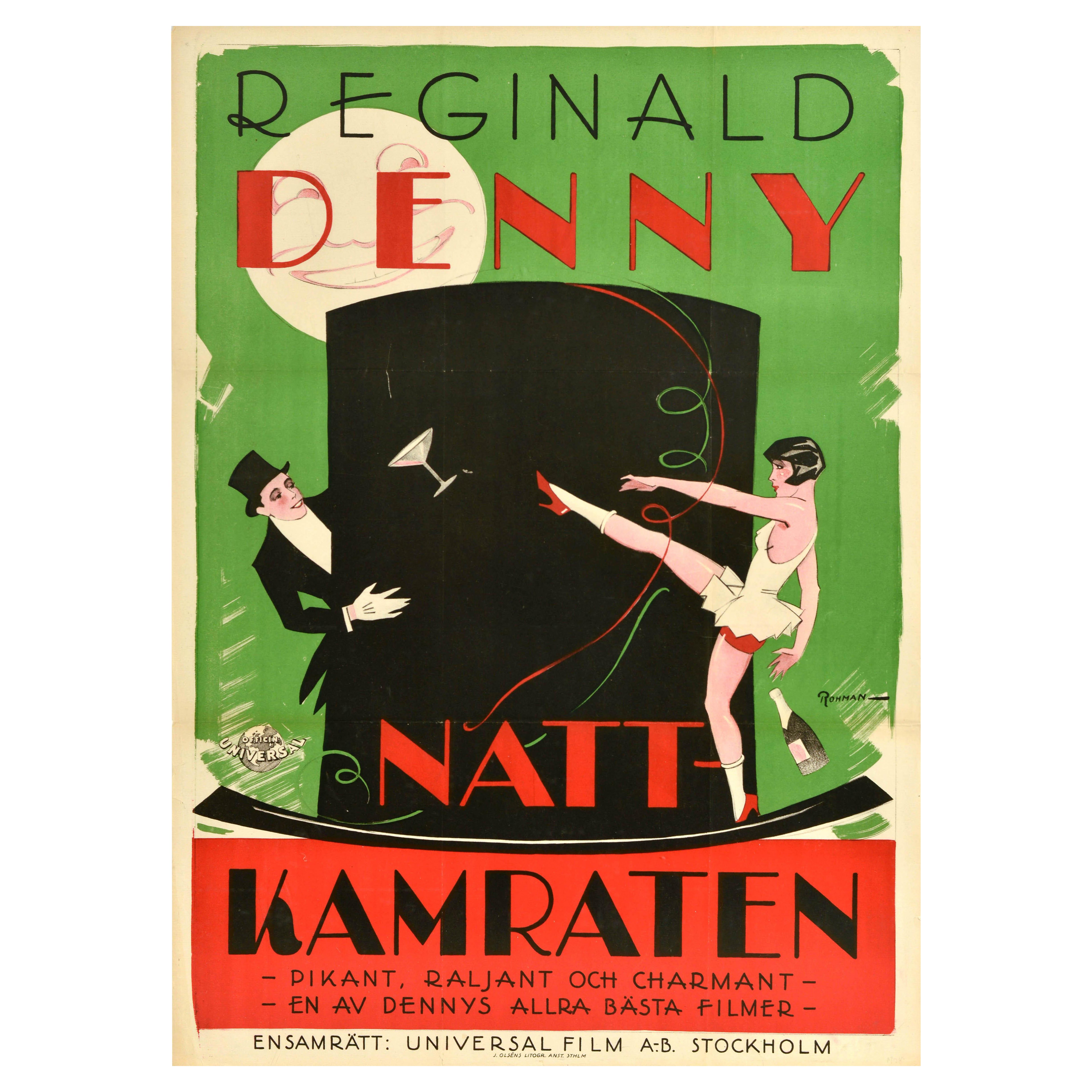 Original Vintage Movie Poster Natt Kamraten The Night Bird Reginald Denny Sweden