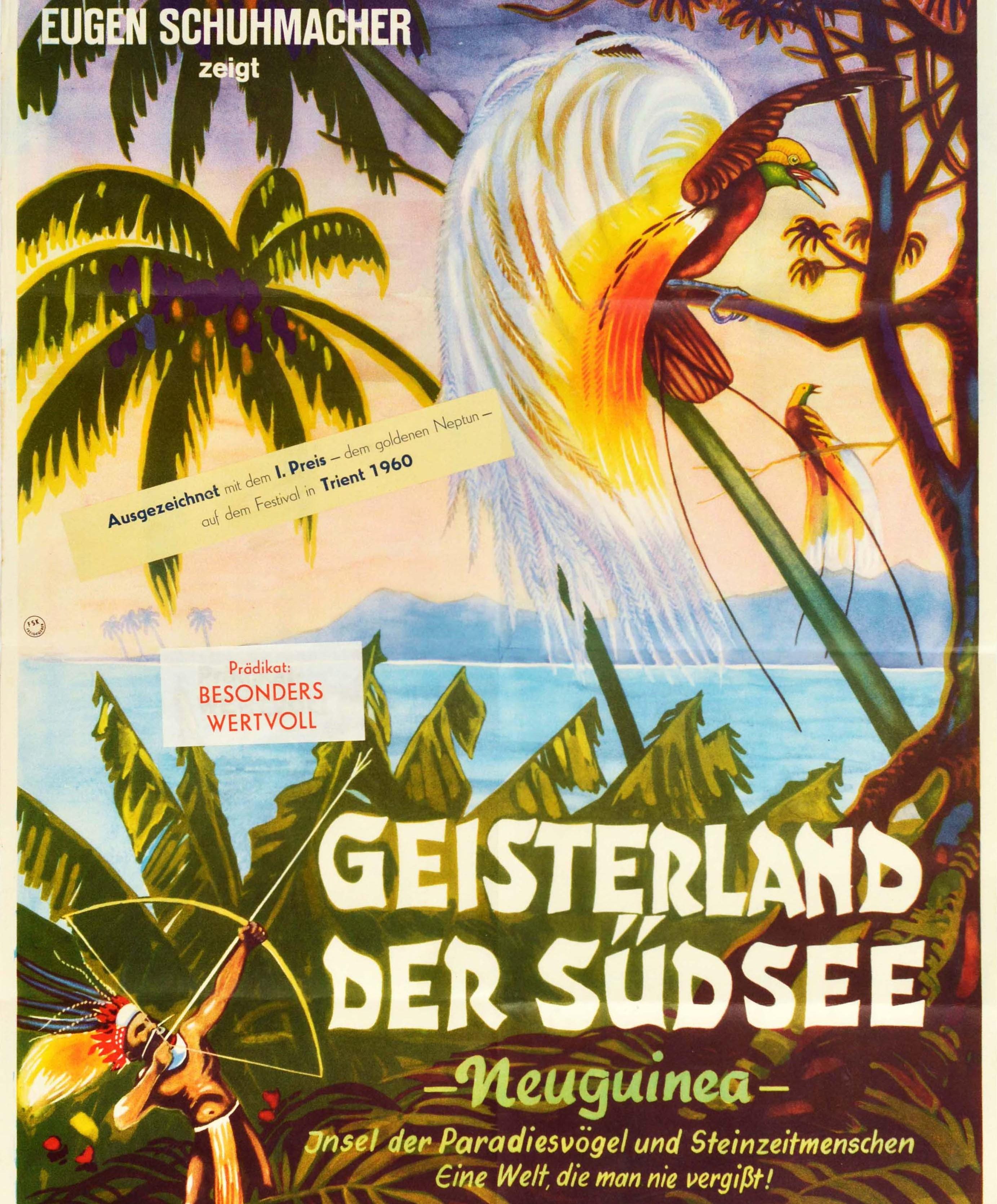 German Original Vintage Movie Poster New Guinea Bird Of Paradise Rainforest Nature Film
