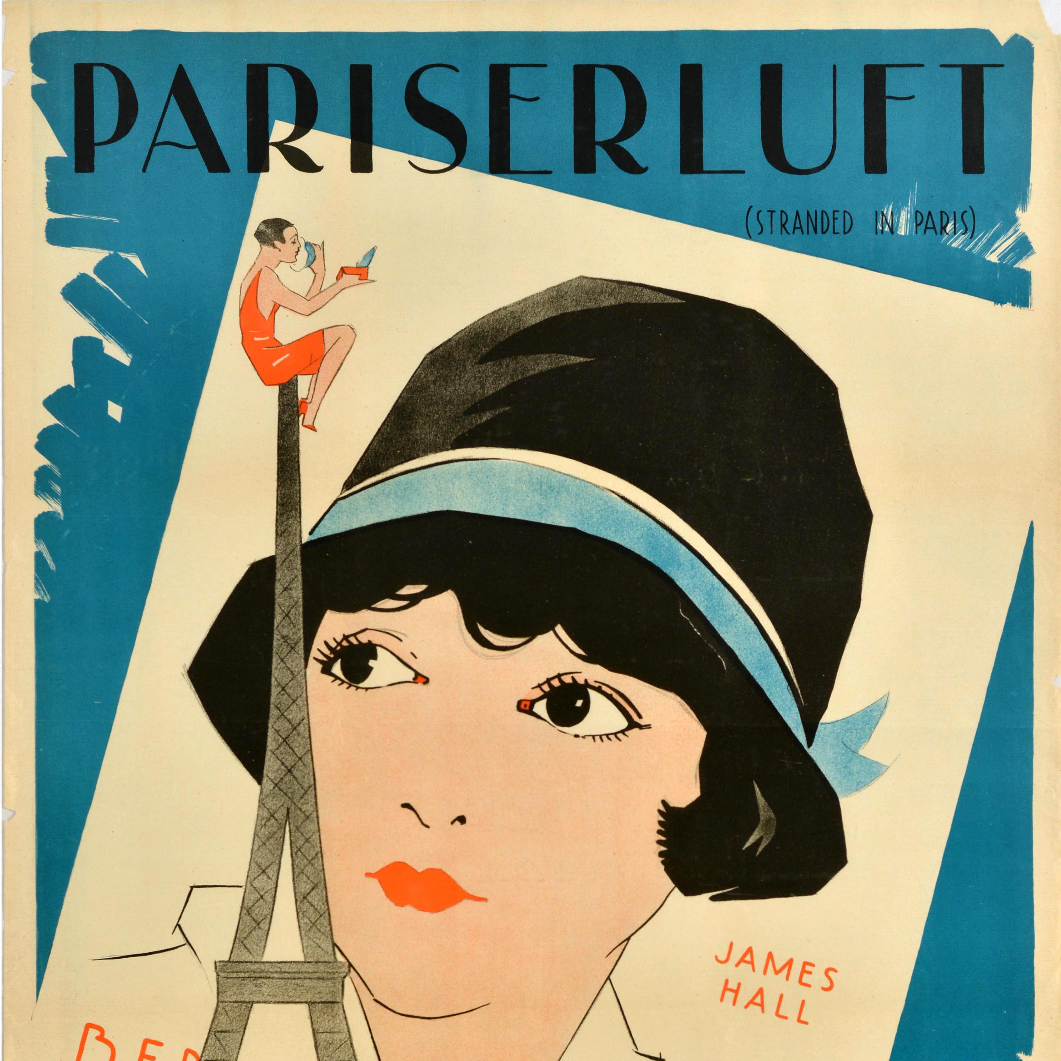 Original Vintage Film Poster Paris Erluft Gestrandet In Paris Bebe Daniels (Schwedisch) im Angebot