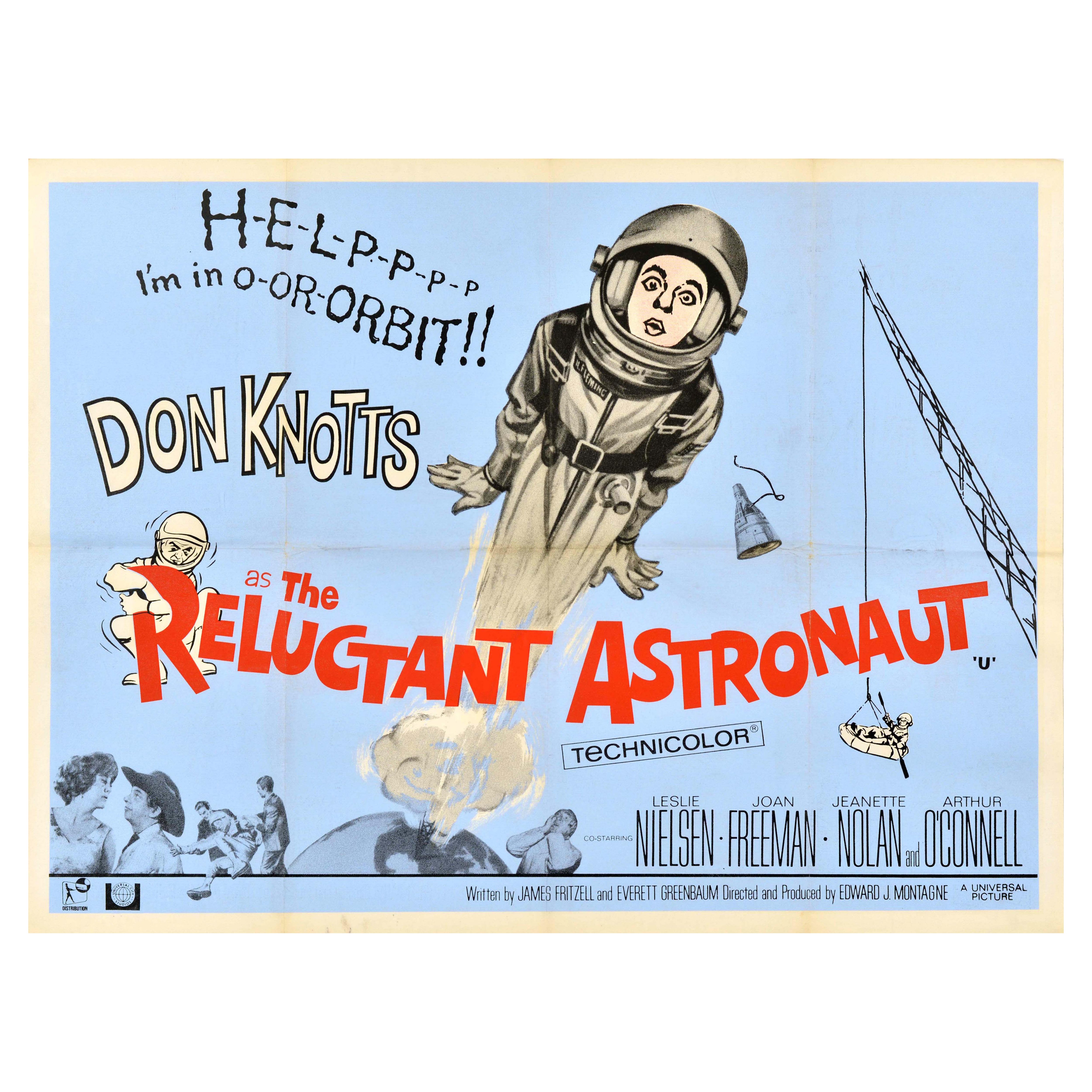 Original Vintage Poster Reluctant Astronaut Don Knotts Leslie Nielsen NASA im Angebot