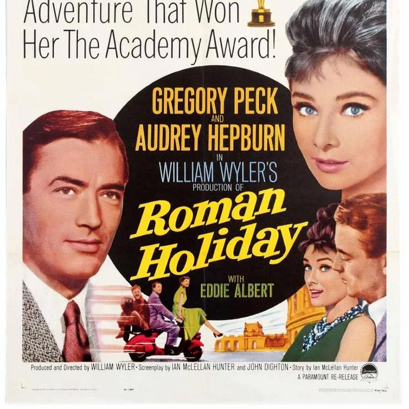 Original Vintage Movie Poster Roman Holiday Audrey Hepburn Gregory Peck Romance Bon état - En vente à London, GB