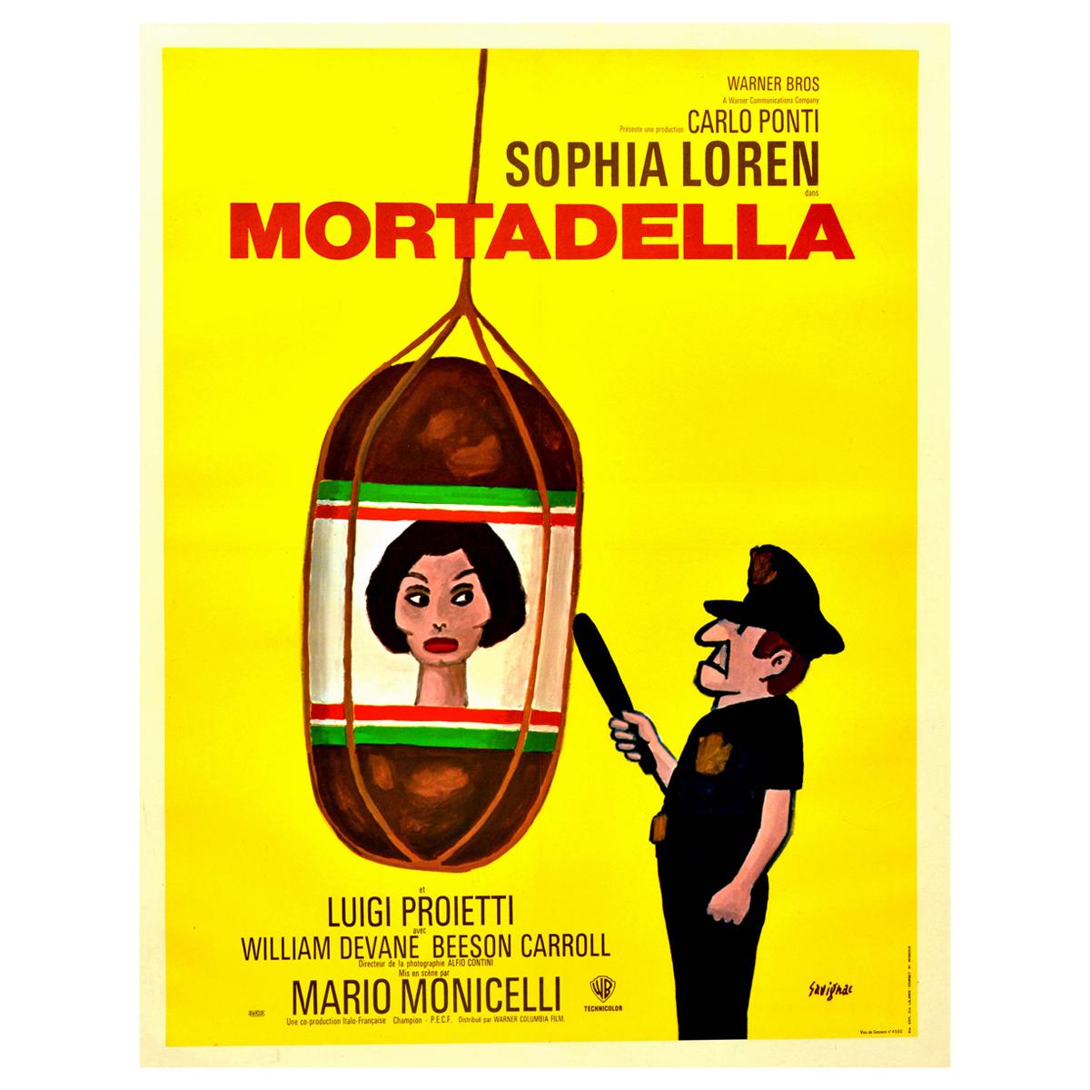 Original Vintage Movie Poster Sophia Loren Mortadella Lady Liberty Comedy Film