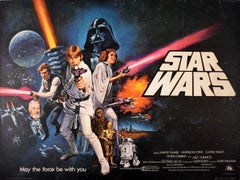 Original Vintage Movie Poster Star Wars British Quad Chantrell Pre Oscars