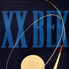 Original Vintage Movie Poster XX Century Progress Soviet Space Travel USSR Homov