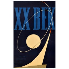 Original Vintage Movie Poster XX Century Progress Soviet Space Travel USSR Homov