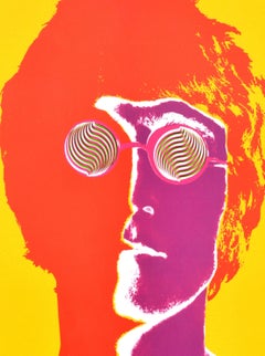 Original Vintage Music Advertising Poster Beatles John Lennon Glasses Avedon