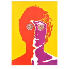 Original Vintage Music Advertising Poster Beatles John Lennon Glasses Avedon