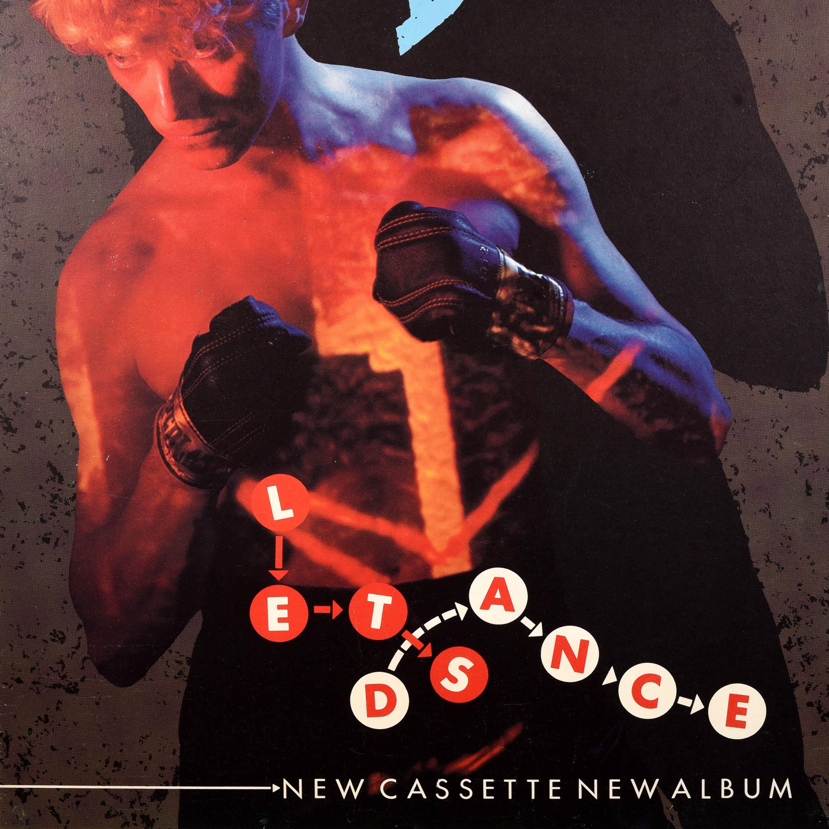 Britannico Poster pubblicitario musicale originale d'epoca David Bowie Lets Dance Greg Gorman in vendita
