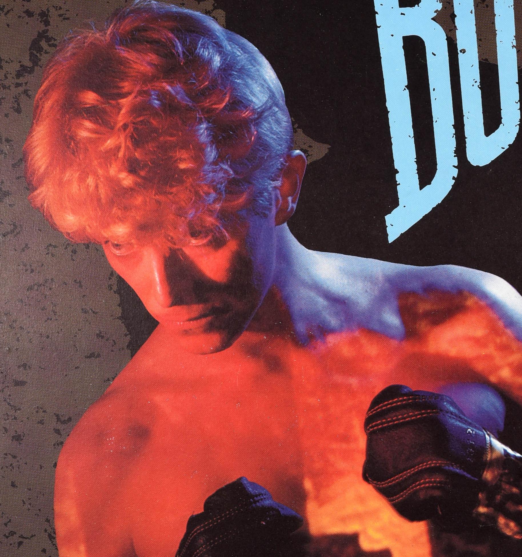 Fine XX secolo Poster pubblicitario musicale originale d'epoca David Bowie Lets Dance Greg Gorman in vendita