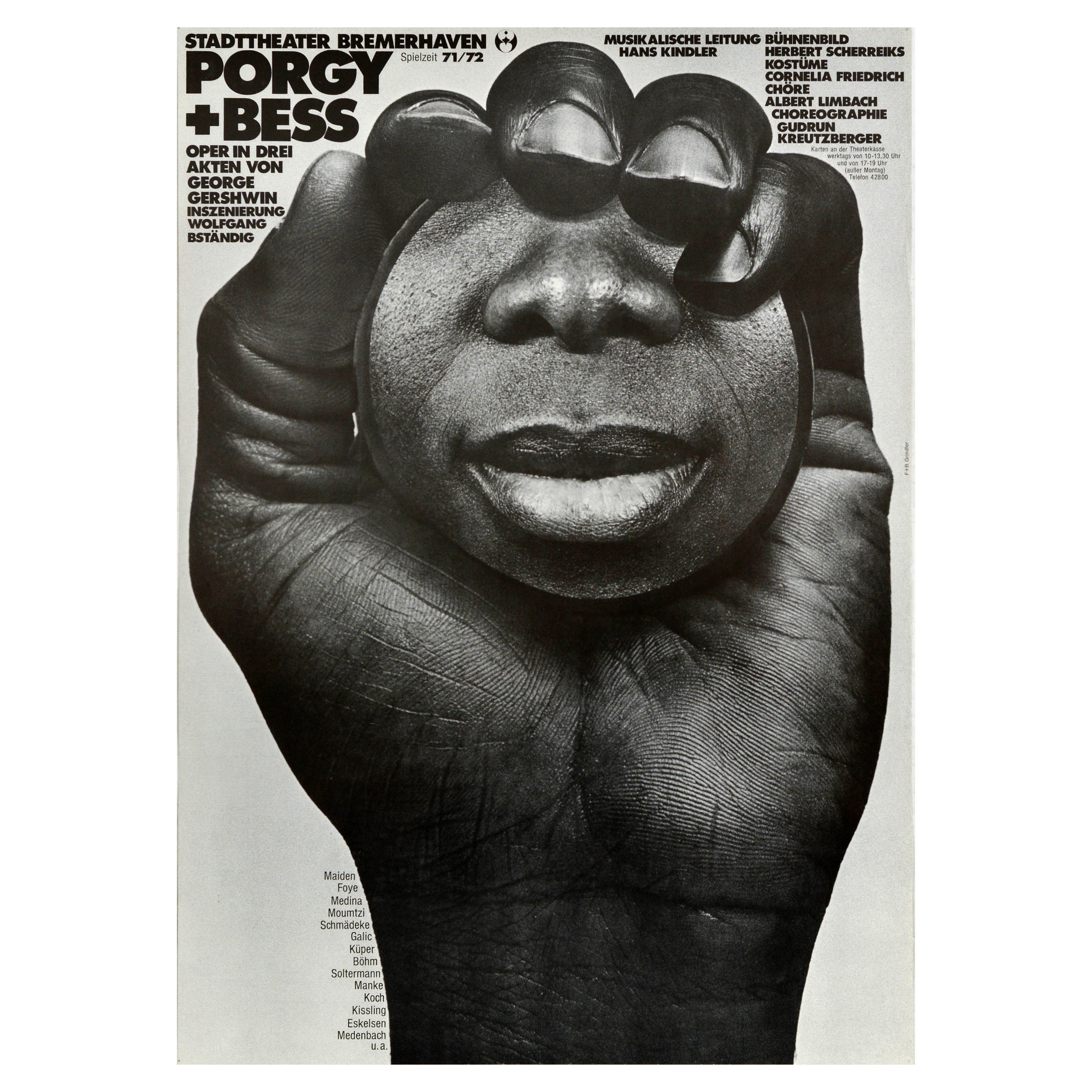 Vintage-Werbeplakat „Porgy Bess“, Stadttheater Bremerhaven im Angebot