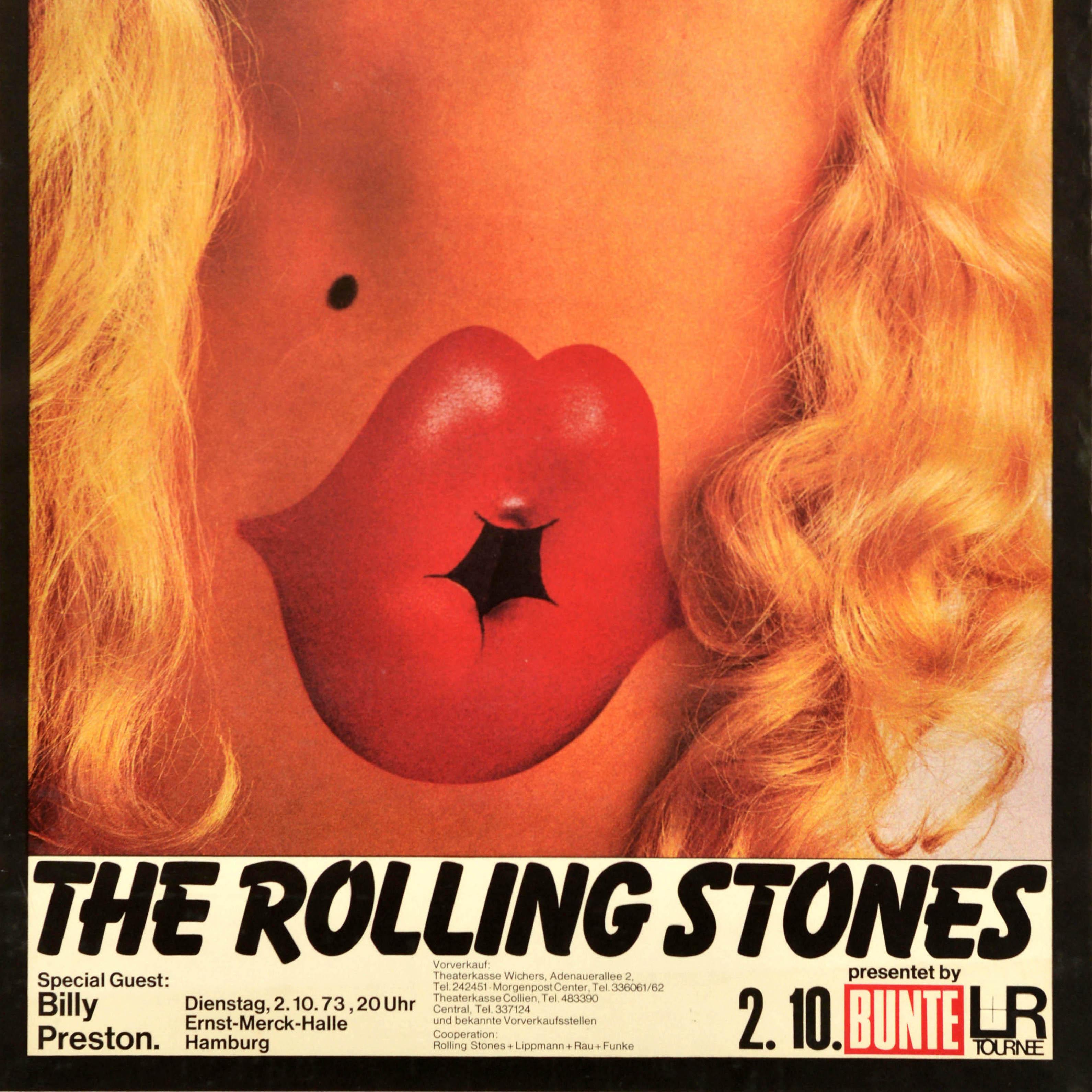 Original Vintage Music Concert Poster Rolling Stones 1973 European Tour im Zustand „Gut“ im Angebot in London, GB