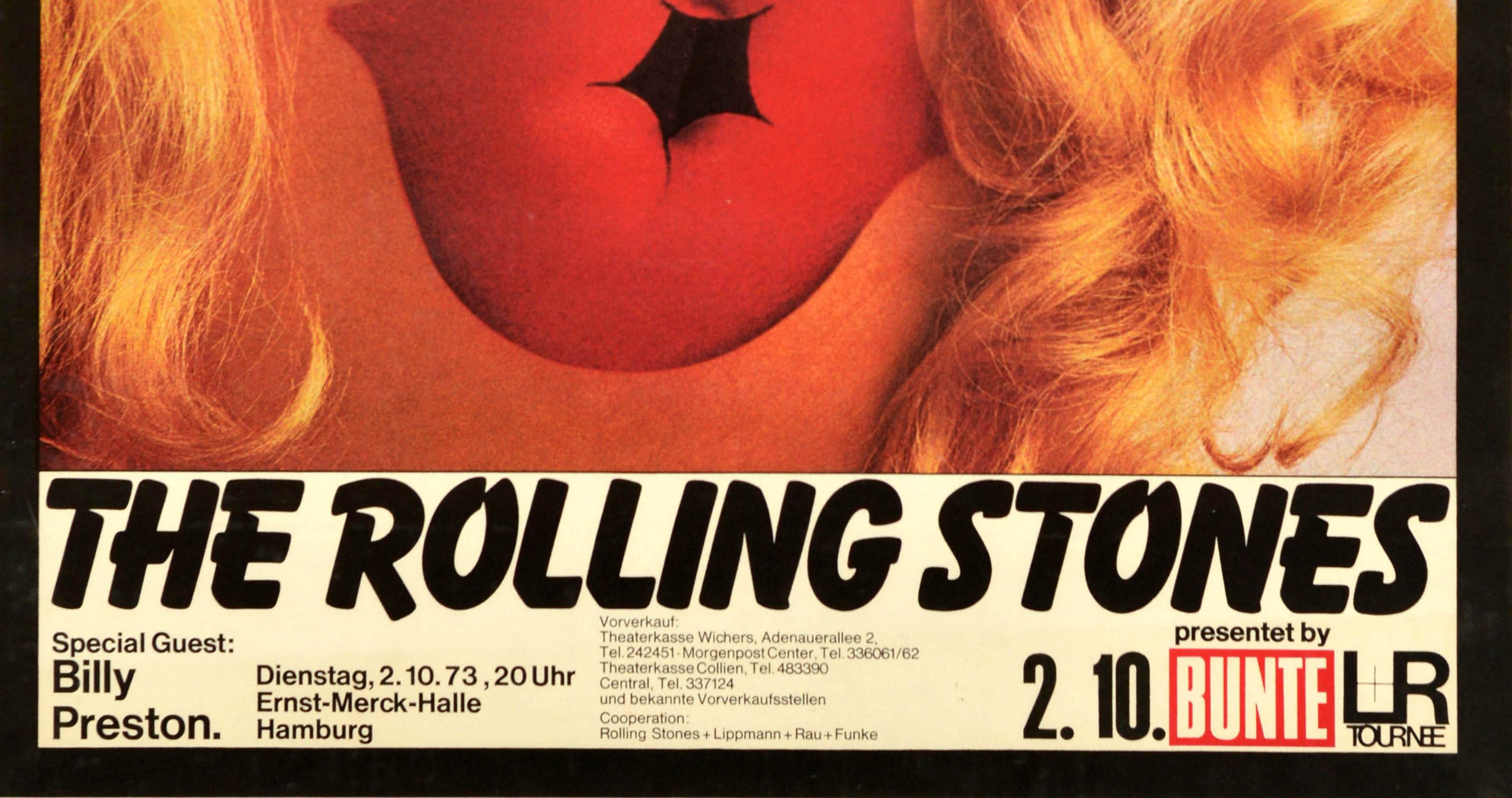 Original Vintage Music Concert Poster Rolling Stones 1973 European Tour (Ende des 20. Jahrhunderts) im Angebot