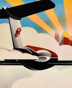 Affiche de concert vintage d'origine des Rolling Stones, tournée américaine 1972 Pashe