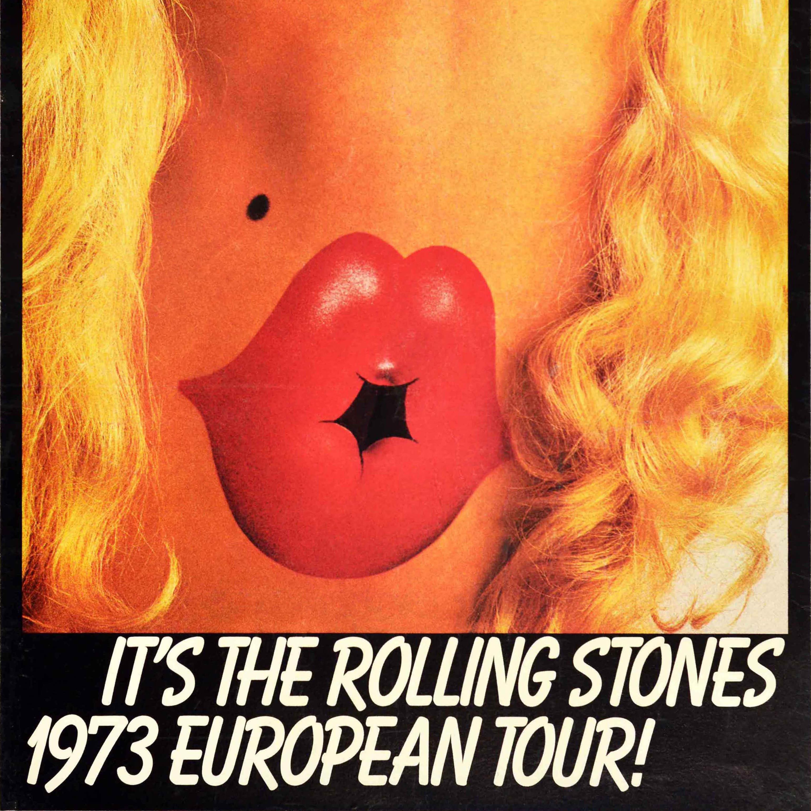 Affiche de concert de musique vintage originale des Rolling Stones, tournée européenne, Pasche nue État moyen - En vente à London, GB
