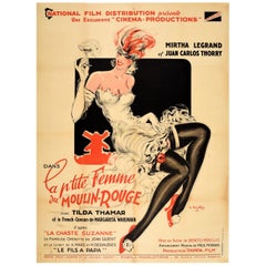 Affiche vintage d'origine du film musical La P'tite Femme Du Moulin Rouge Chaste, Susan